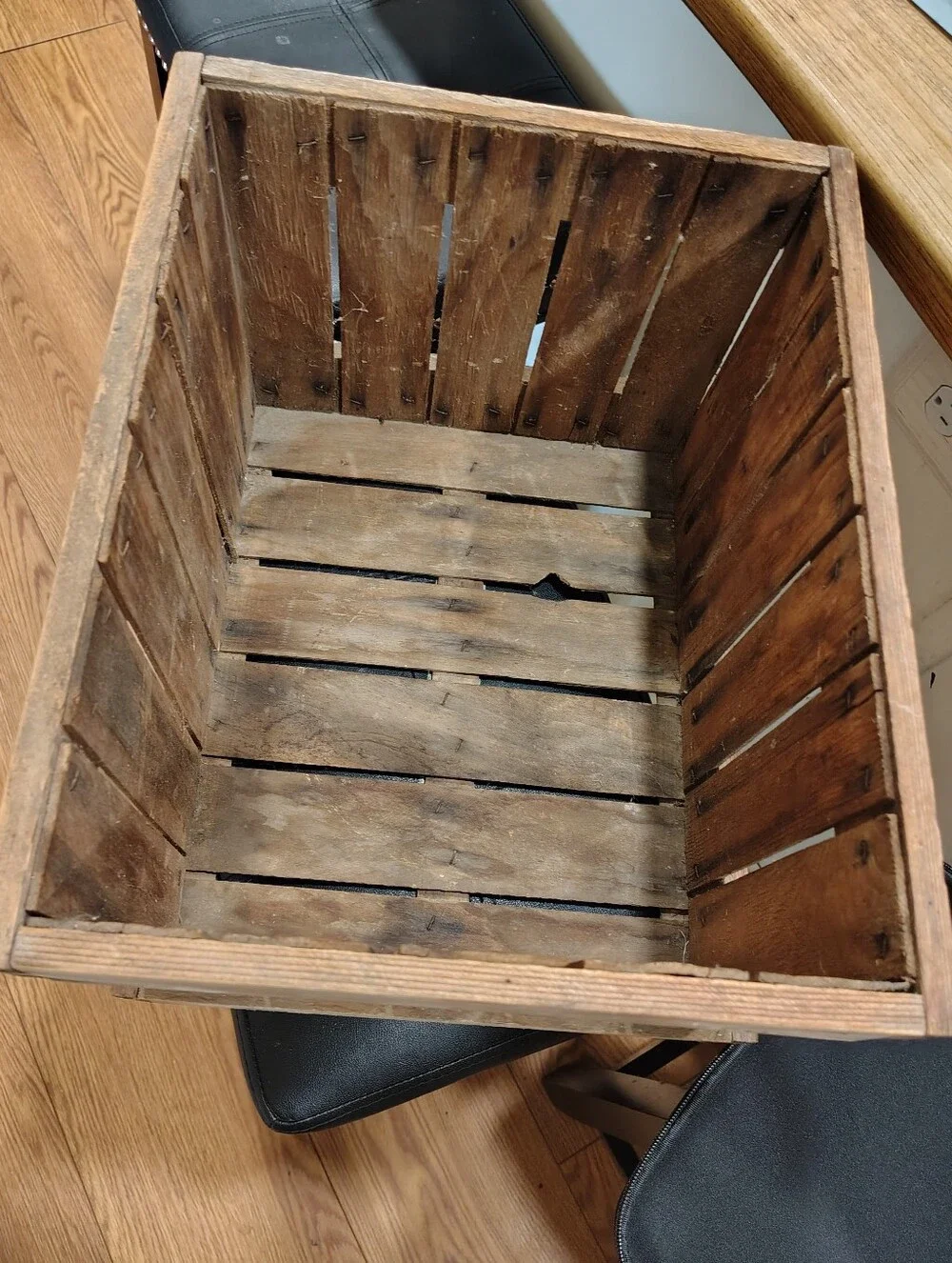 Rustic Vintage Wooden Cranberry Barrel Crate - Brown